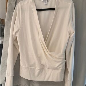 Athleta cream Wrap Top
